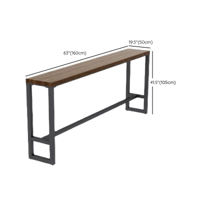 Industrieller Bartisch aus massivem Holz, schwarzer Bartisch mit Metallgestell