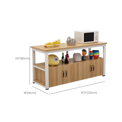 K&uuml;chentisch aus MDF und Stahl mit Aufbewahrungsschr&auml;nken, K&uuml;chenwagen mit schwarz/wei&szlig;er Basis