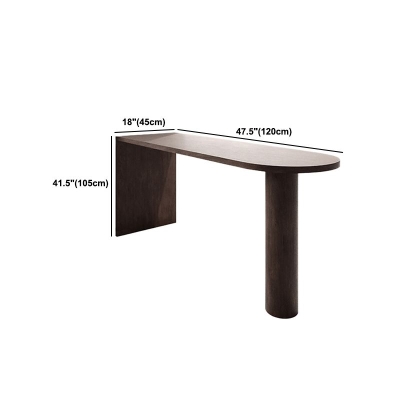 Spezial-Bartisch aus massivem Holz, brauner Kneipentisch mit doppeltem Sockel und Barh&ouml;he