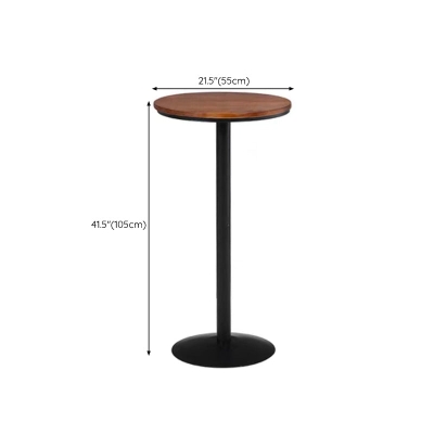 Industrieller Bartisch mit Metallgestell, schwarzer Eisen-Massivholz-Terrassen-Bartisch