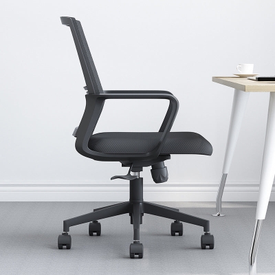 Zeitgen&ouml;ssischer Drehstuhl aus Stoff mit hoher R&uuml;ckenlehne und Sessel in Schwarz