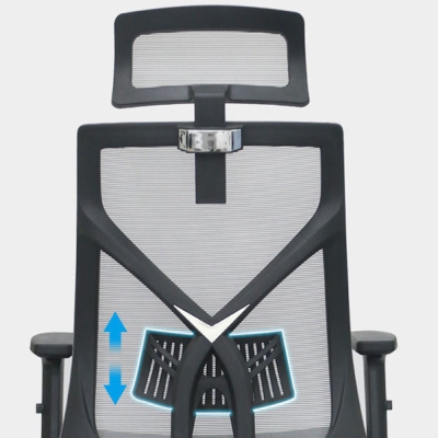 Moderner Computerstuhl mit verstellbarer Armlehne, Stuhl mit Lendenwirbelst&uuml;tze