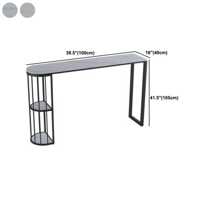 1/3/5-teiliges industrielles Bistro-Set aus Eisen mit wei&szlig;er Steinplatte und Regal