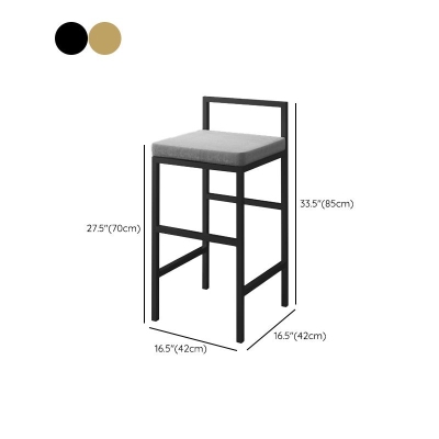 Gepolsterter Barhocker im Glam-Stil, quadratischer Barhocker f&uuml;r das Wohnzimmer