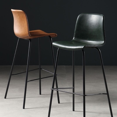 Moderner Barhocker mit Lederr&uuml;ckenlehne, Thekenhocker f&uuml;r Bristol