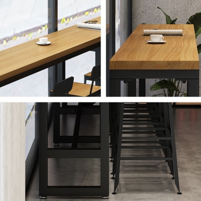 Industrielles 1/7/12-teiliges Bartisch-Set, rechteckiger Tresentisch aus Kiefernholz mit hohen Hockern