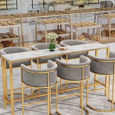 Barthekentisch aus Stein im nordischen Glam-Stil, rechteckiger Barthekentisch f&uuml;r die K&uuml;che