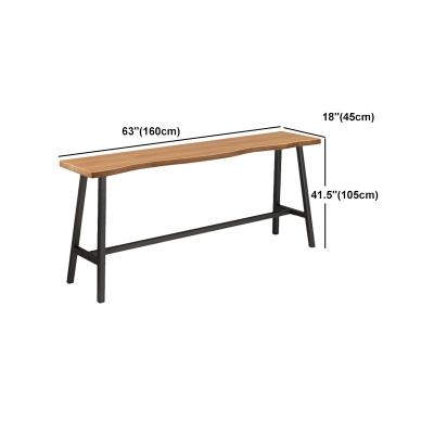 1/4-teiliges industrielles rechteckiges Kneipentisch-Set aus Holz mit Thekentisch und r&uuml;ckenfreien Hockern