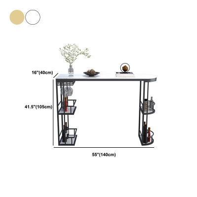 Glam Style 1/2/3-teiliges Bartisch-Set, rechteckiger Stein-Bartisch mit hohen Metallhockern