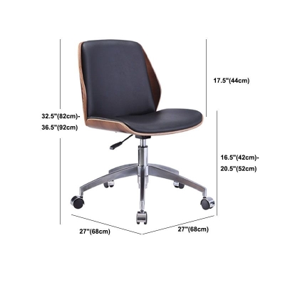 B&uuml;rostuhl aus Kunstleder, verchromtes Gestell, ohne Armlehnen, ergonomischer Computer-Schreibtischstuhl