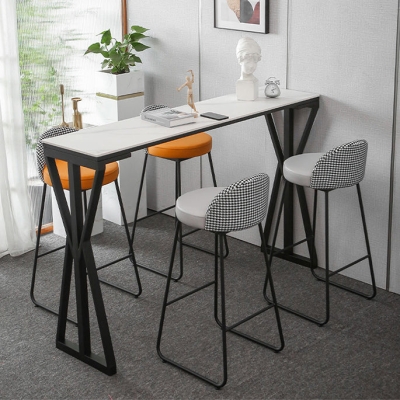 Modernes 1/3/5-teiliges Bartisch-Set, rechteckiger Steintisch mit Hockern f&uuml;r den Balkon