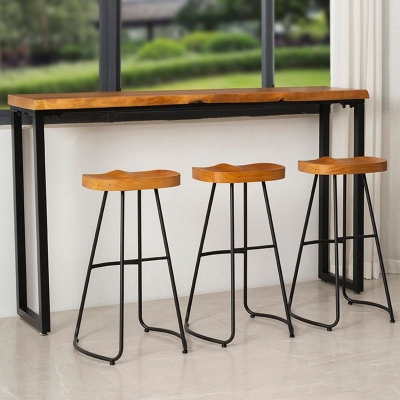 Rechteckiger Bartisch im industriellen Stil, 1/2/3/4-teiliges Bartisch-Set aus Holz f&uuml;r die K&uuml;che