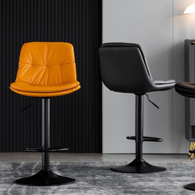 Drehbarer und verstellbarer Barstuhl, moderner, armloser Barstuhl aus Kunstleder