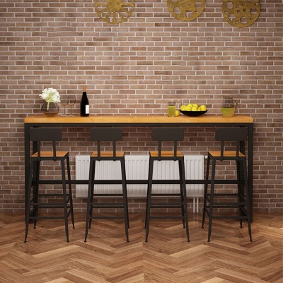 Solid Wood Bar Table Bar Height Contemporary Bar Height Pub Table for Indoor