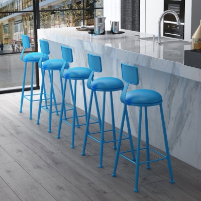 Nordic Barhocker ohne R&uuml;ckenlehne, Barhocker Iron Couture mit Kissen und Pedal