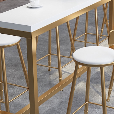 Rechteckiger Bartisch im Glam-Stil aus massivem Kiefernholz, Barh&ouml;hentisch mit Fu&szlig;st&uuml;tze