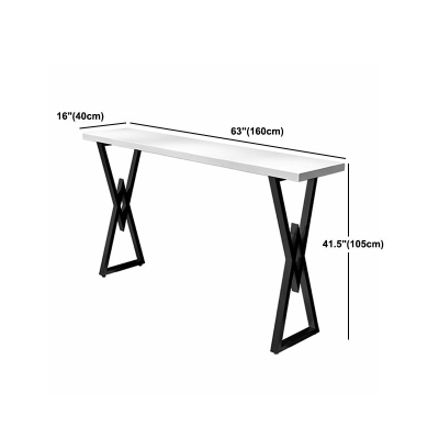 Wei&szlig;er Bartisch mit Massivholzplatte, industrieller Bistrotisch mit schwarzem Metallrahmen
