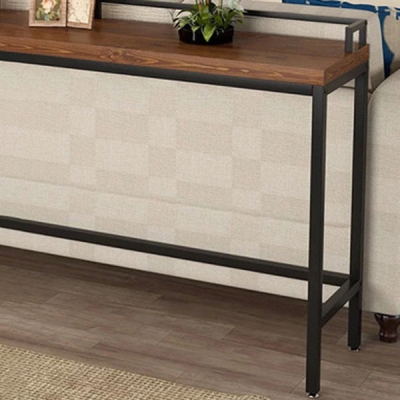 Rechteckiger Bartisch aus Kiefernholz. Luxuri&ouml;ser Bartisch mit Bockgestell in Schwarz