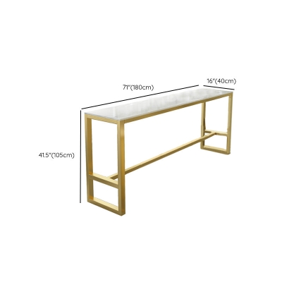 Glam Barhoher Tisch, rechteckiger Tisch mit wei&szlig;er Tischplatte f&uuml;r das Wohnzimmer