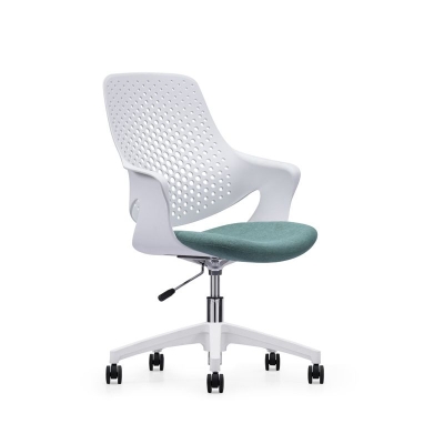 Moderner Stuhl mit mittlerer R&uuml;ckenlehne, ergonomischer Computer-Schreibtischstuhl aus Kunststoff