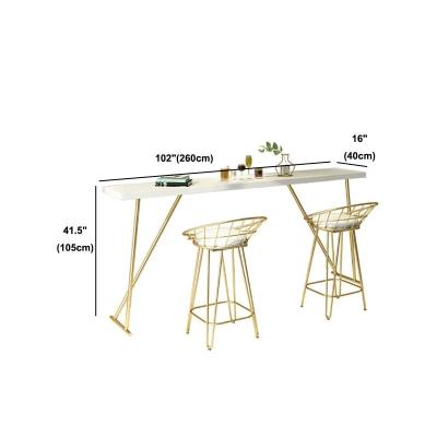 Rechteckiger Bartisch im Glam-Stil, Massivholz-Bartisch mit doppeltem Sockel