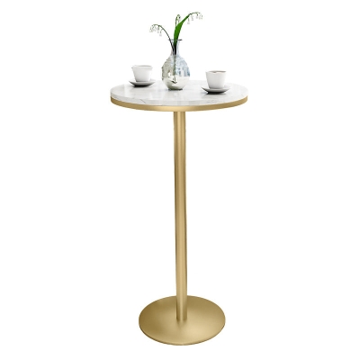 Runder und quadratischer Bartisch im Glam-Stil aus Kunstmarmor und Metall. Milk Tea Shop-Bartisch