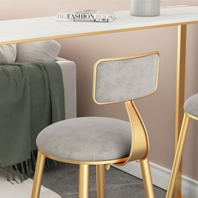 1/2/3-teiliges Bistro-Set aus Glam-Eisen-Stehtisch mit rechteckiger wei&szlig;er Steinplatte und Regal