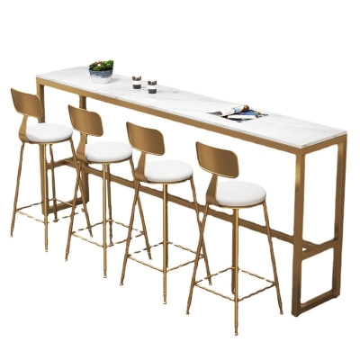Glam Pub Table Rechteckiger Stehtisch aus Kunstmarmor f&uuml;r den Innen- und Pausenraum