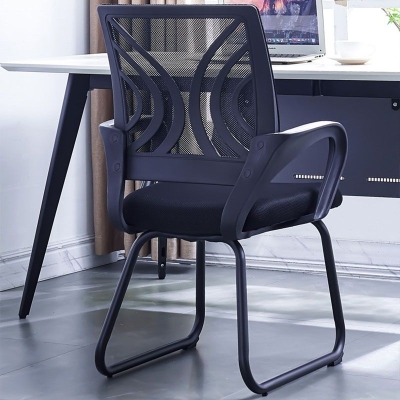 Ergonomischer Schreibtischstuhl aus Netzstoff mit mittlerer R&uuml;ckenlehne aus Edelstahl, kein st&ouml;render B&uuml;rostuhl