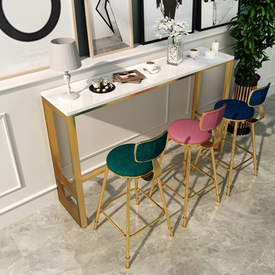 Glam 1/4/9-teiliges Bartisch-Set, rechteckiger Thekentisch mit Hockern f&uuml;r Milchtee-Shop