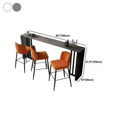 Rechteckiger Bartisch mit Steinplatte und mattem Finish, moderner Pub-Tisch