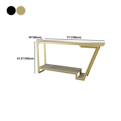 Rechteckiger Tisch aus Metall und Schiefer, Glam-Bartheken-Home-Bartisch