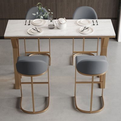 Set tavolo da bar stile glam Tavolo da bar rettangolare da 1/2/5 pezzi con sgabelli alti per cucina