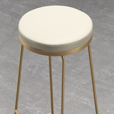Moderner, r&uuml;ckenfreier Thekenhocker, gepolsterter Barhocker mit Metallgestell