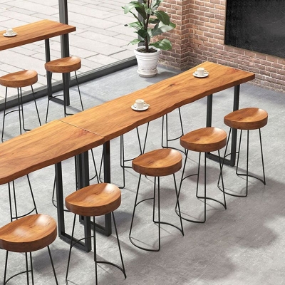 Rechteckiger Bartisch aus Massivholz mit Kufengestell, Esstisch f&uuml;r K&uuml;che, Wohnzimmer, Kaffeezimmer