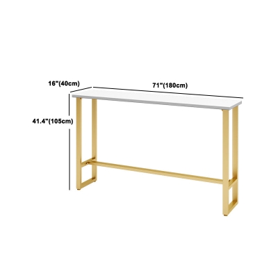 1/4-teiliges Bartisch-Set im Glam-Stil, rechteckiges Bistro-Set mit wei&szlig;er Kunstmarmorplatte