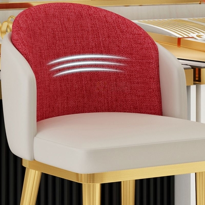 Leinen-Thekenst&uuml;hle mit Metallrahmen. Glamour&ouml;se Thekenhocker f&uuml;r den Innenbereich