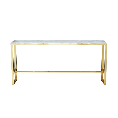 Glam Barhoher Tisch aus Kunstmarmor und wei&szlig;em Stehtisch f&uuml;r die Terrasse