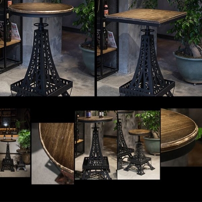 Industrielles Bartisch-Set aus Holz, 1/2/3-teilig, Metall-Thekenset f&uuml;r den Heimgebrauch