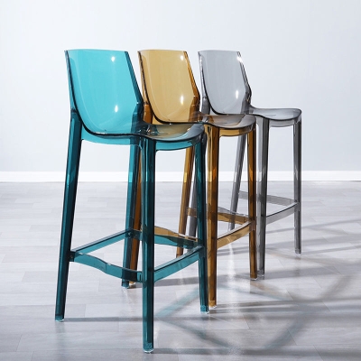 Industrieller Barhocker, Acryl-R&uuml;ckenlehne, Thekenhocker f&uuml;r Wohnzimmer