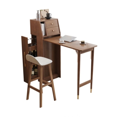 Brauner Bartisch aus Holz, moderner, faltbarer Pub-Tisch f&uuml;r zu Hause