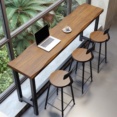 Esszimmerhocker aus Holz mit niedriger R&uuml;ckenlehne, moderne armlose Barhocker mit Fu&szlig;st&uuml;tze