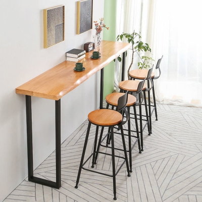 Set tavolo da bar moderno in legno da 1/4/5 pezzi Tavolo da bar rettangolare con sgabelli alti per cucina