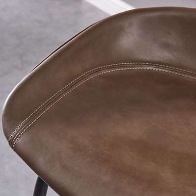 Thekenhocker im Industriestil, armloser, gepolsterter Barhocker mit Metallbeinen