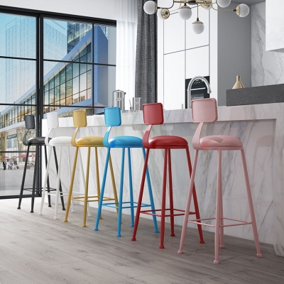 Nordic Barhocker ohne R&uuml;ckenlehne, Barhocker Iron Couture mit Kissen und Pedal