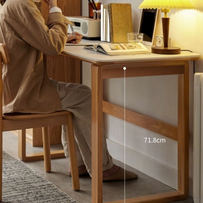 Scrivania da ufficio per camera da letto in stile semplice in legno massello, alta 29,5 pollici