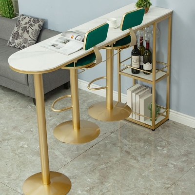 Tavolo da pranzo moderno da bar a forma libera Tavolo da bar in metallo e pietra per soggiorno