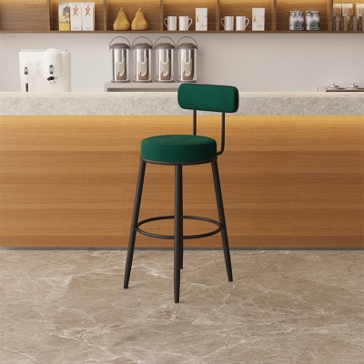 Barhocker im modernen Stil, runder Barhocker mit Metallbeinen f&uuml;r die K&uuml;che