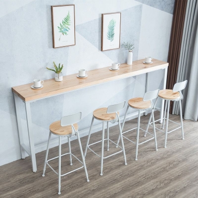 Rechteckiger Bartisch mit Massivholzplatte, Bistro-Pub-Tisch