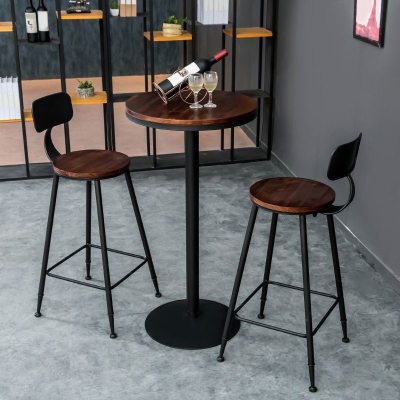 Zeitgen&ouml;ssische Esszimmerhocker, Barhocker mit niedriger R&uuml;ckenlehne und Fu&szlig;st&uuml;tze